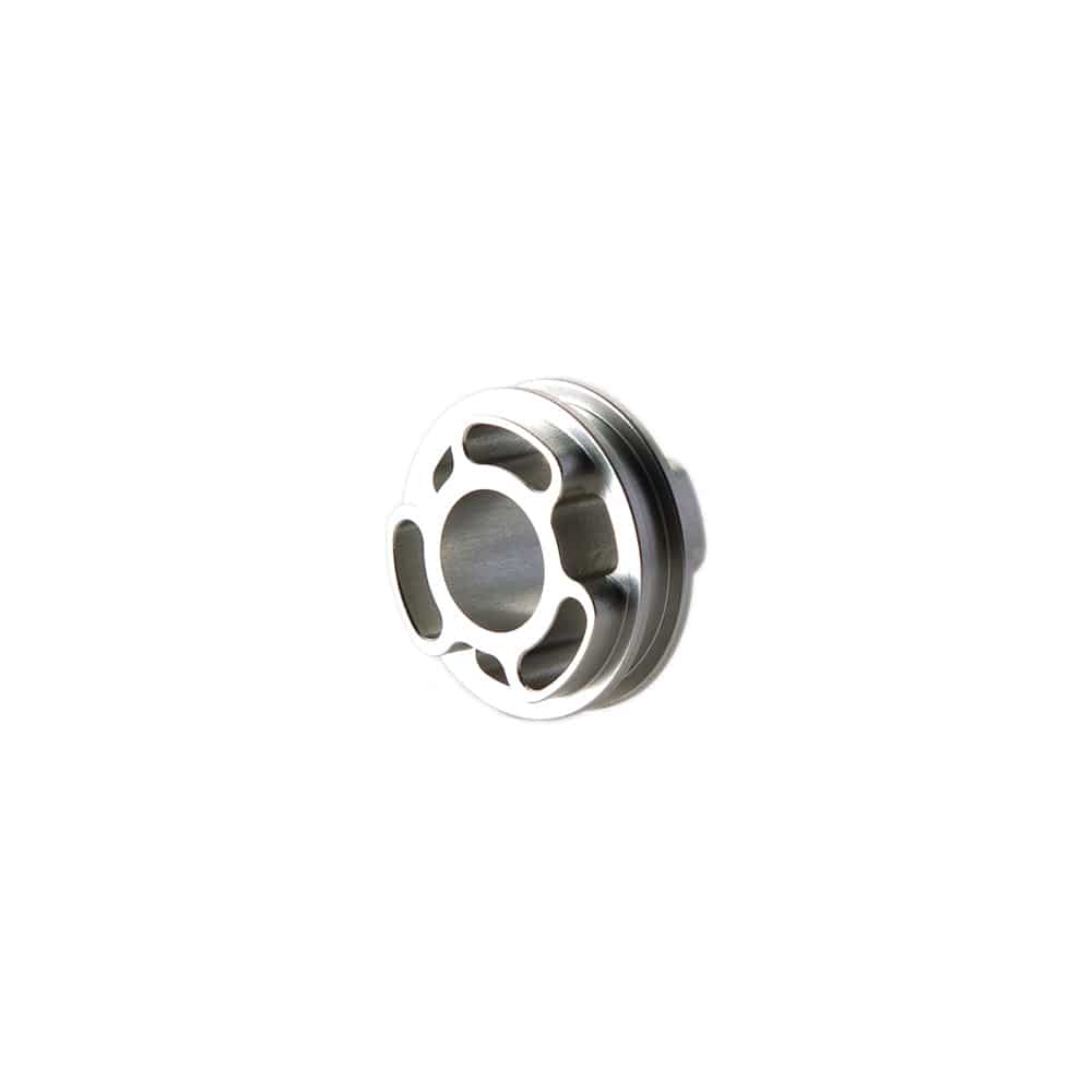 Fox Shock Piston Rebound Kidney 35/65 Flow rear shock suspension component, showing the metal piston part in detail.