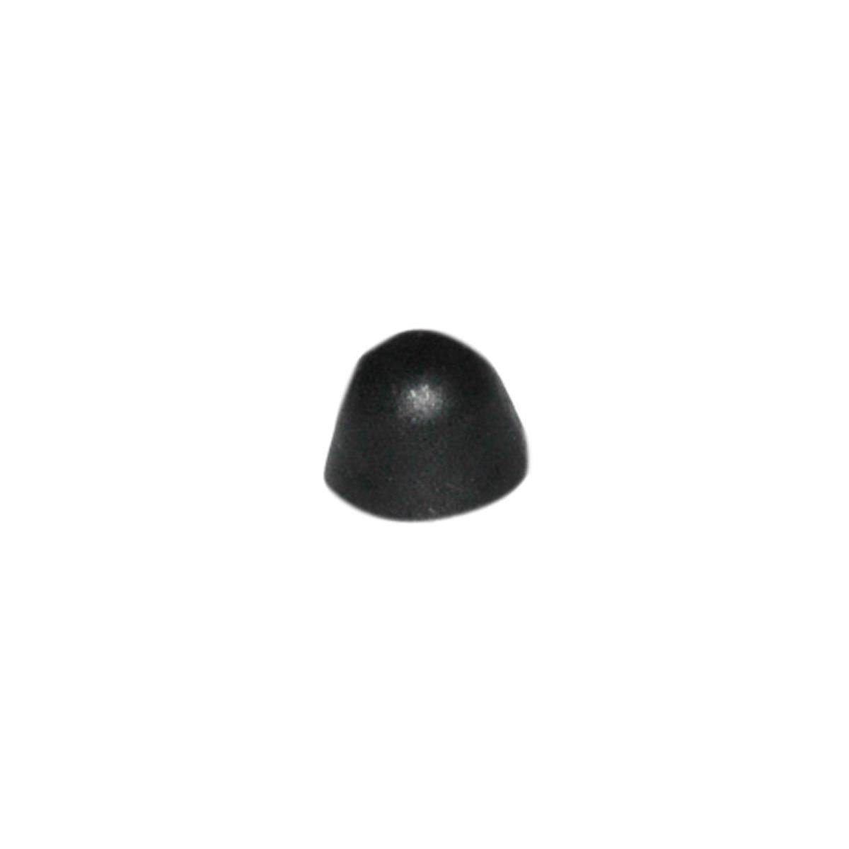 Rixen-Kaul lower rail cap accessory for bike rack protection and secure mounting, shown attached to bike rack rail.
