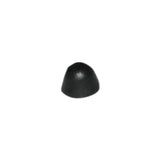 Rixen-Kaul lower rail cap accessory for bike rack protection and secure mounting, shown attached to bike rack rail.