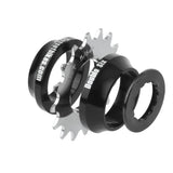 Gusset Components Double Six single speed conversion kit with alloy spacers and steel 16T sprocket for Shimano HG freehub.
