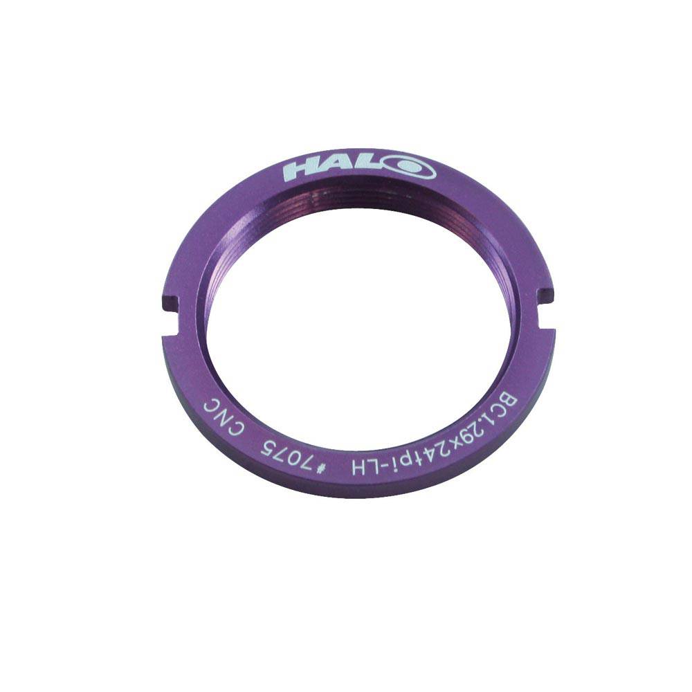 Halo Alloy Track Lockring Sprocket for fixed gear bikes, CNC machined bike component with a sleek metallic finish.