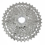 Shimano Alivio CS-HG400 9-speed cassette with metal sprockets for smooth, reliable shifting on mountain and road bikes.
