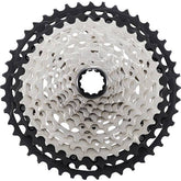 Shimano Deore XT CS-M8100 12-speed MTB cassette with 10-45T Hyperglide micro spline for mountain biking components.