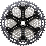 Shimano Deore XT CS-M8200 12-speed MTB cassette with 10-51T Hyperglide sprockets, showing the gear teeth and black alloy body.