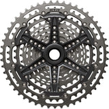 Shimano XTR CS-M9200 12-speed MTB cassette with Hyperglide+ technology, 10-45T, shown on a mountain bike drivetrain component.