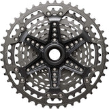 Shimano XTR CS-M9200 12-speed MTB cassette with Hyperglide+ technology, 10-45T, showing the silver gear cogs and branding.