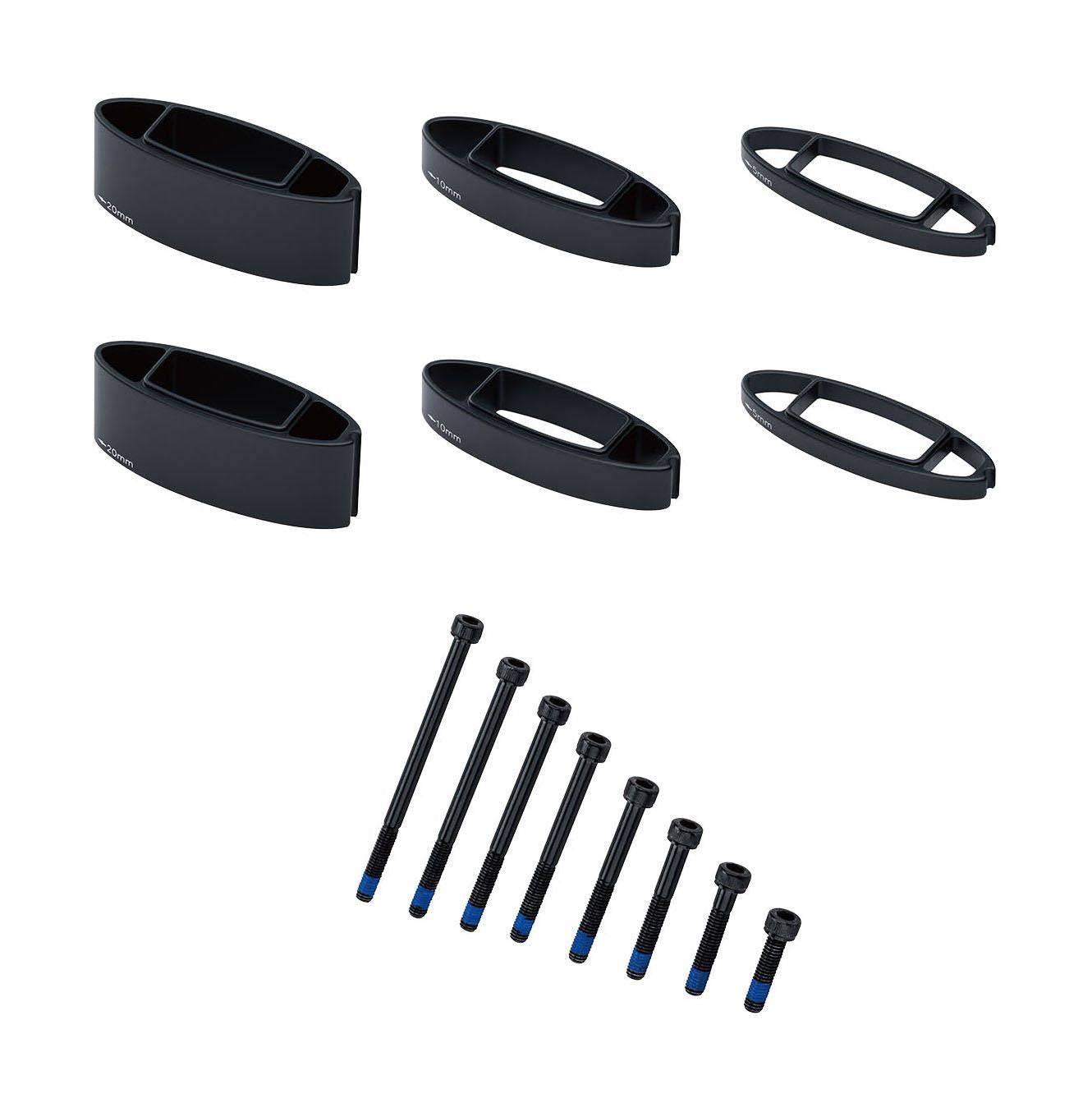Vision Metron TFA armrest stack spacers and bolts for stable handlebar fit, shown with components and hardware on a bicycle.