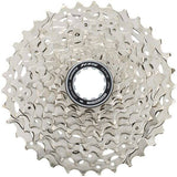 Shimano 105 CS-R7101 12-speed bicycle cassette with 11-34T gears and Hyperglide+ technology, mounted on a bike wheel.