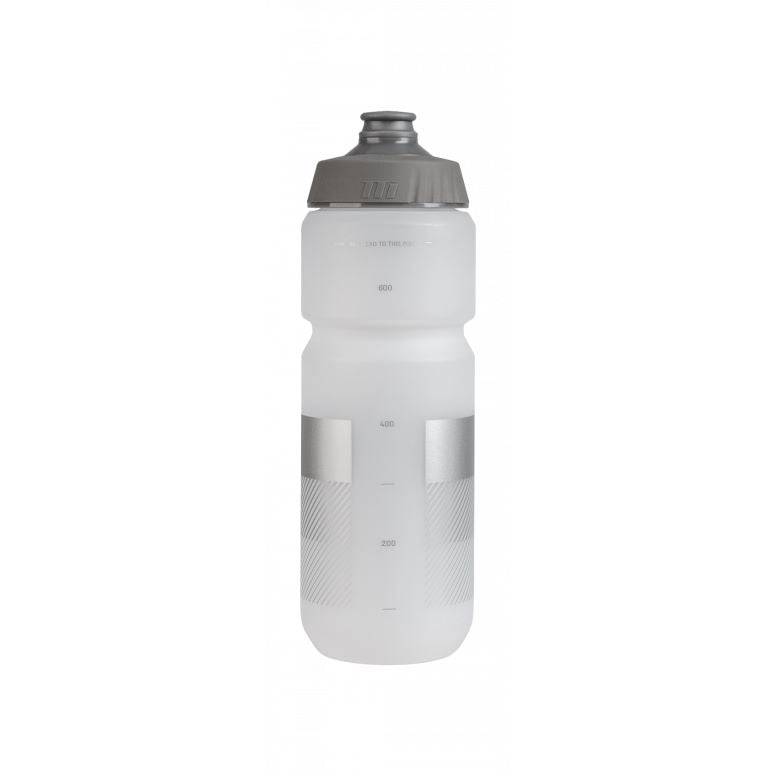 Topeak TTi 750ml lightweight, leak-proof cycling water bottle with a clear plastic body and screw-on cap.