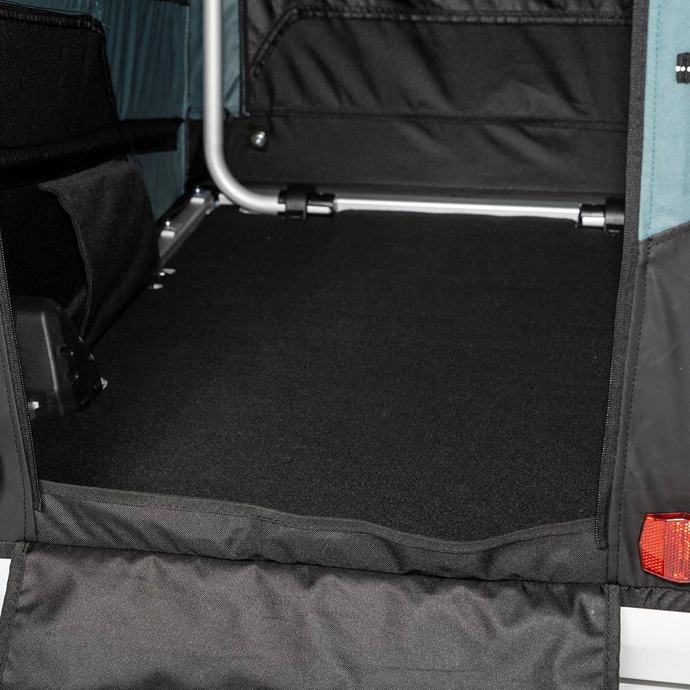 Burley Bark Ranger pet trailer with stroller kit for biking and walking, featuring a sturdy frame and pet compartment.