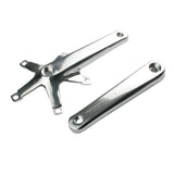 Genetic Cranks Tibia single track crankset with 5-arm 144 BCD spider for track bikes, showing the crank arms and spider design.
