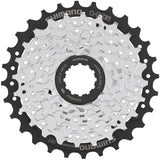 Shimano Altus CS-HG400 7-speed 11-28T cassette with Hyperglide sprockets for bike drivetrain components.