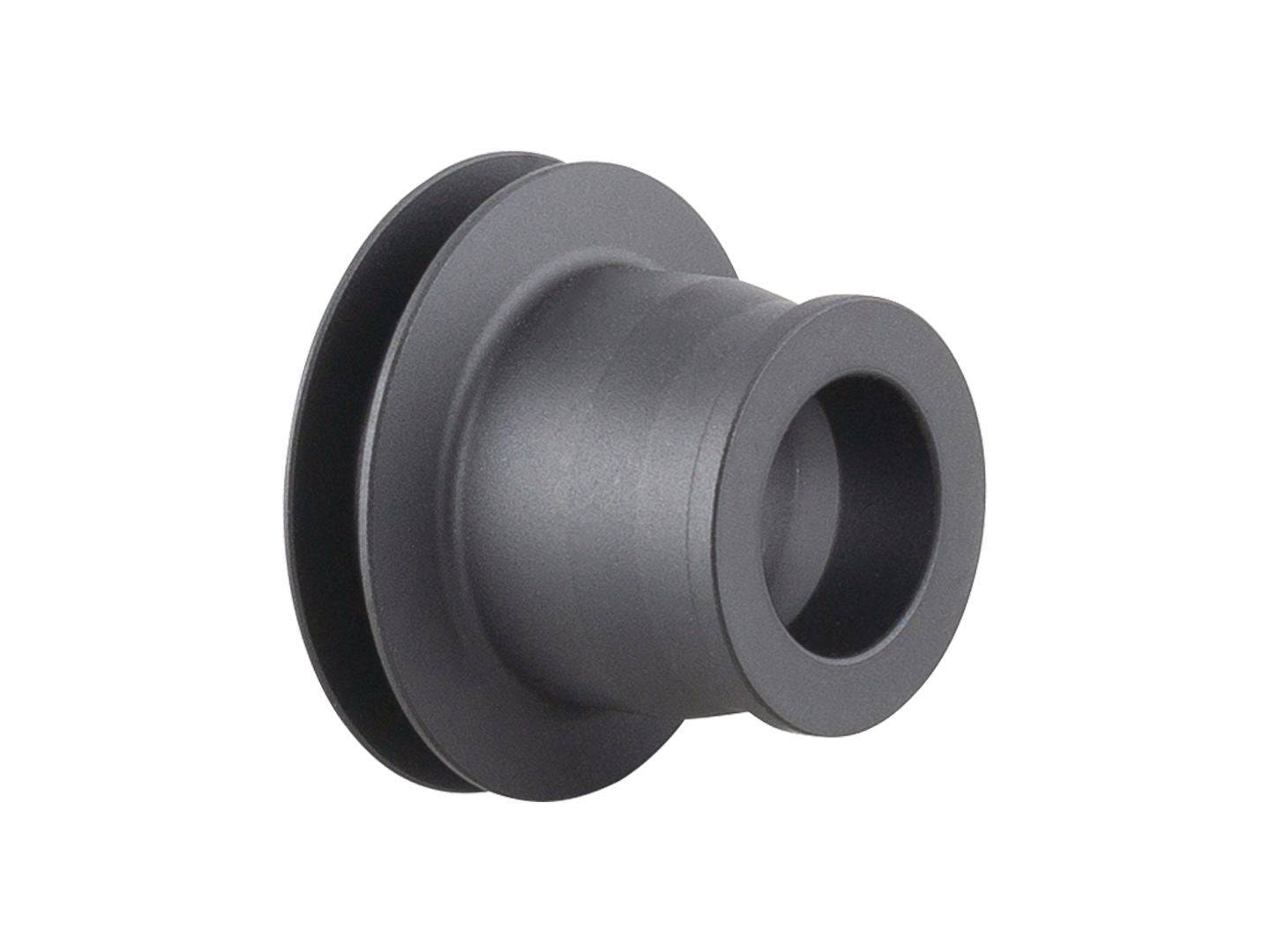 Black Bontrager Aeolus RSL 12mm non-disc front hub axle end cap, 100mm old for bike wheel components.