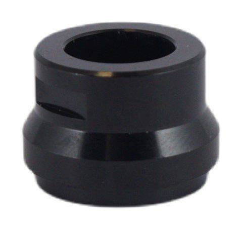 FSA MTB rear hub cover NDS 12TA black for non-drive side protection, showing the sleek black component on a bicycle hub.