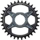 Shimano SLX SM-CRM75 34T single chainring for 12-speed M7100, M7120, M7130 mountain bike drivetrains, close-up view