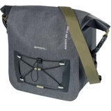 Basil Navigator Storm KF handlebar bag in waterproof black with reflective logos, designed for cycling accessories.
