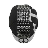 Black Cinelli Peace cycling cap featuring Italian screenprinted graphic and lightweight headwear design.