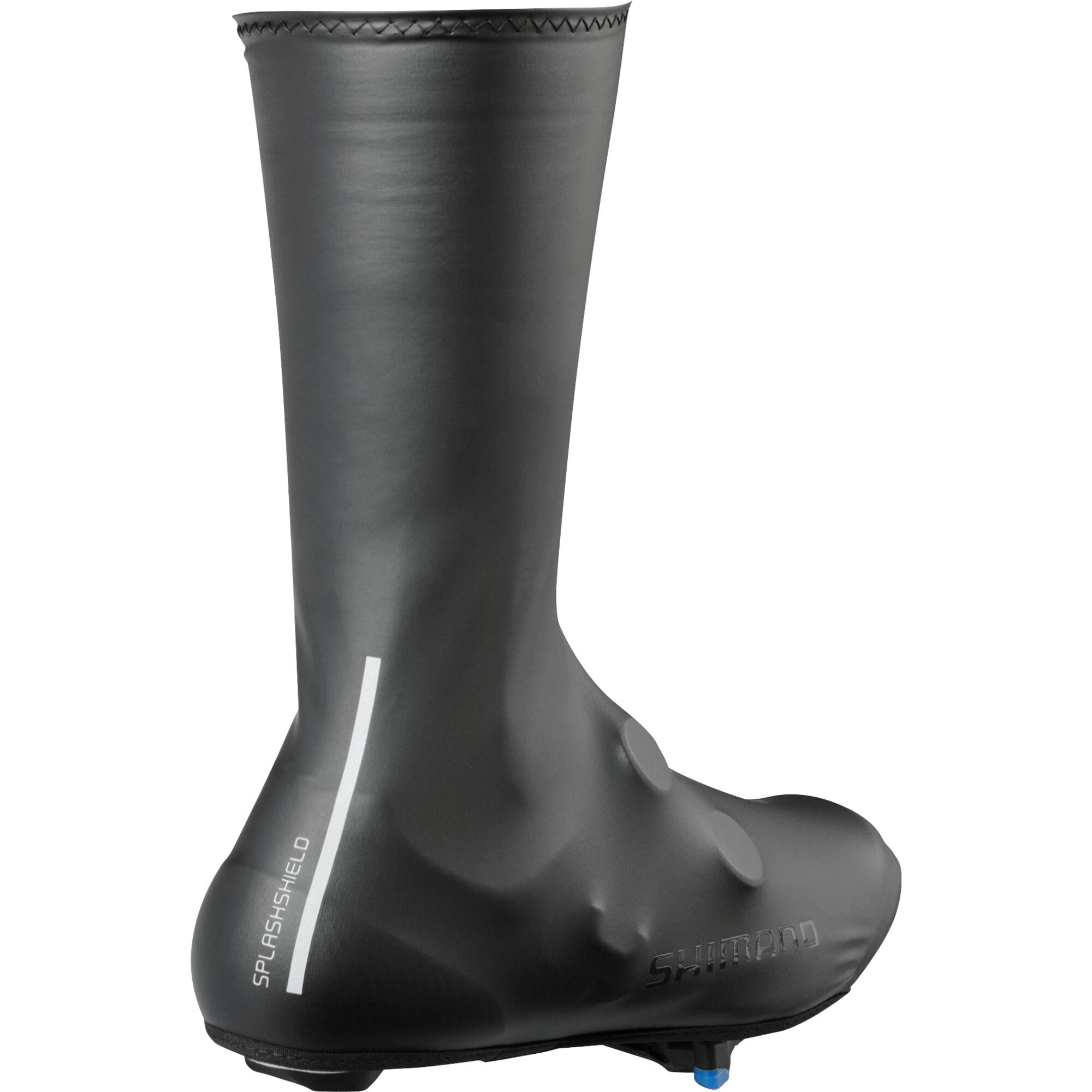 Shimano Unisex Dual Fit rain shoe cover with SplashShield technology for cycling, showing waterproof design and adjustable fit.