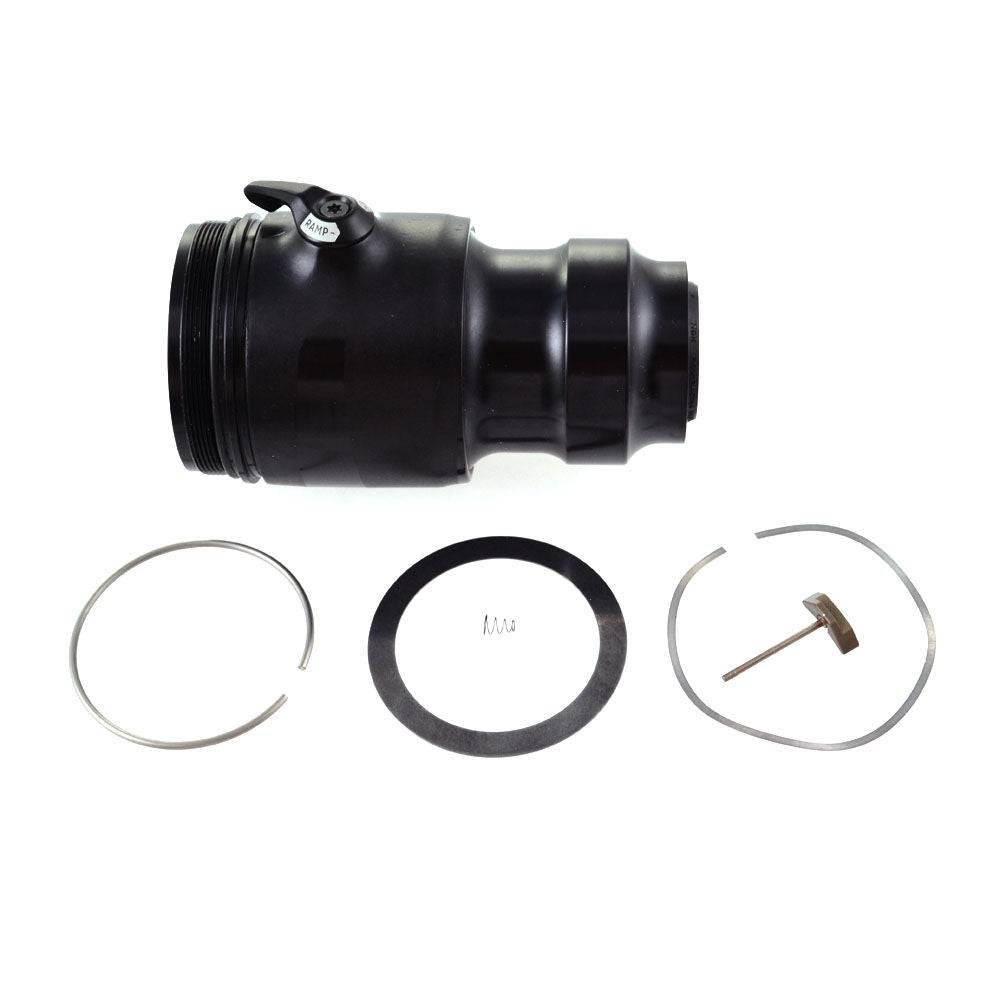 Fox Shock NUDE TR LV EVOL lever air sleeve assembly in black anodized finish, designed for 1.500 bore components.