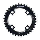FSA Comet Modular MTB 2x11 chainring in black with 36T and 24T teeth, CNC machined 4-hole component for mountain bikes