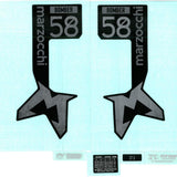 Marzocchi Fork Bomber 58 Decal Kit: Neutral Matte Black Logo Matte Black 2024 Spares & Accesories | Swinnerton Cycles