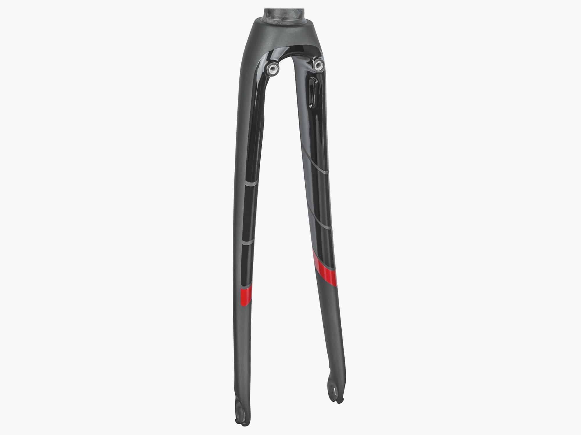 Trek 2018 Domane SL 700C road bike front fork, lightweight cycling component, silver color, designed for performance and durability.