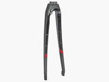 Trek 2018 Domane SL 700C road bike front fork, lightweight cycling component, silver color, designed for performance and durability.