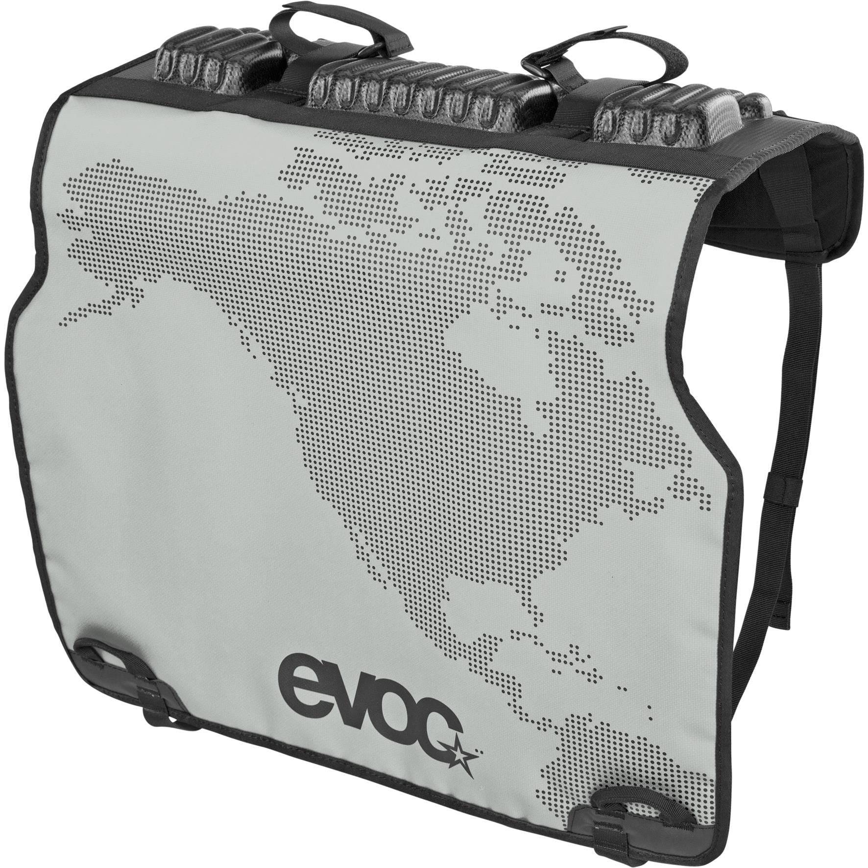 EVOC Tailgate Pad Duo 2023 Stone for pickup trucks, bike transport accessory with padded protection and durable design.