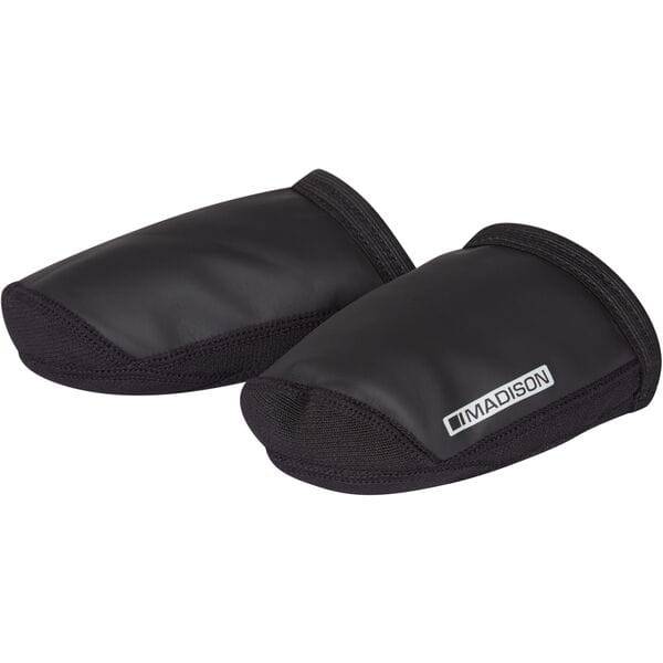 Madison Flux cycling toe covers overshoes with wind-resistant fabric and reflective safety features for outdoor cycling.