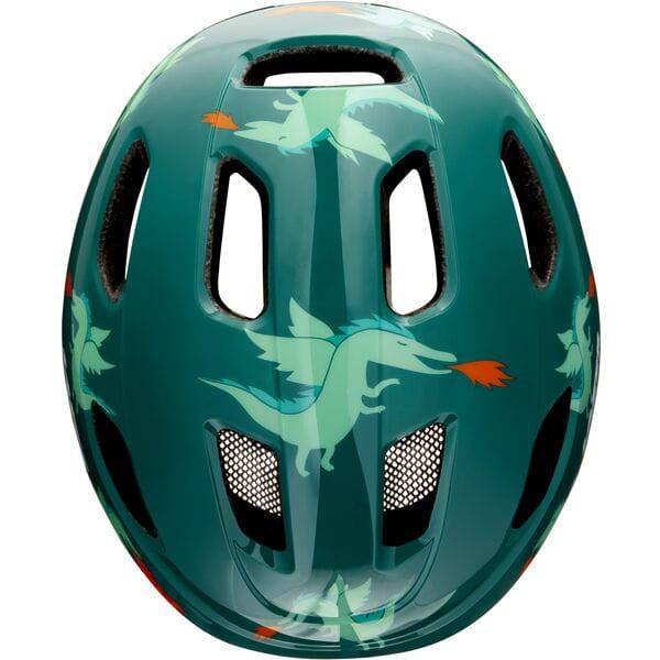 Lazer NutZ 2.0 KinetiCore kids helmet with turnfit system and insect net, showing a colorful safety helmet for children.