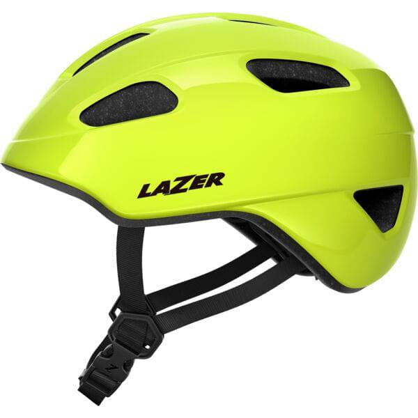 Lazer NutZ 2.0 KinetiCore kids helmet with turnfit system and insect net, shown in a vibrant safety design for children.