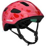 Lazer NutZ 2.0 KinetiCore kids' helmet with turnfit system and insect net, featuring colorful design and adjustable straps.