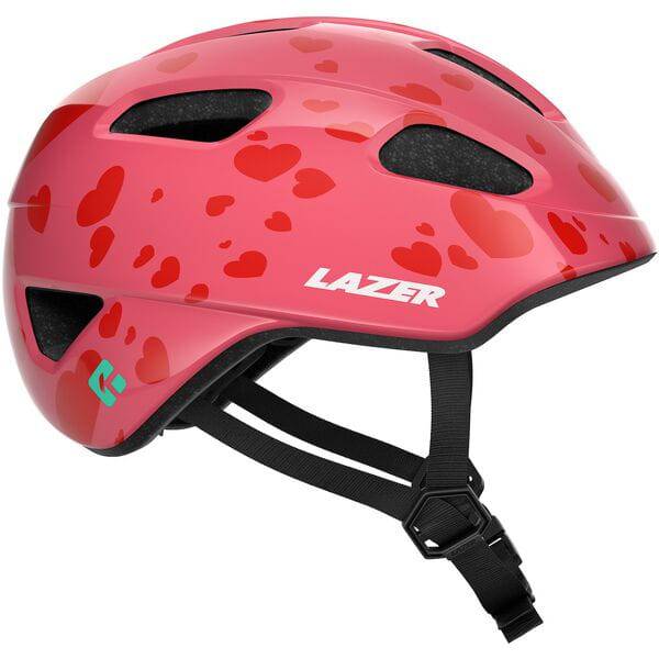 Lazer NutZ 2.0 KinetiCore kids helmet with turnfit system and insect net, showcasing the helmet's adjustable fit and protective design.