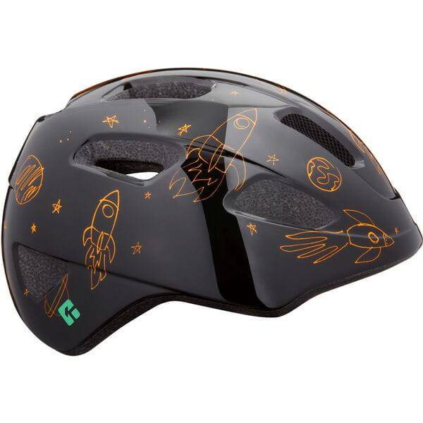 Lazer PNut 2.0 KinetiCore toddler bike helmet with turnfit adjustment and LED compatibility, showing its colorful design and secure fit.