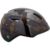 Lazer PNut 2.0 KinetiCore toddler bike helmet with turnfit adjustment and LED compatibility, showing its colorful design and secure fit.