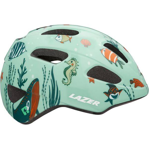 Lazer PNut 2.0 KinetiCore toddler bike helmet with turnfit adjustment and LED compatibility, shown on a child.