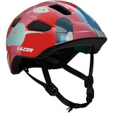 Lazer PNut 2.0 KinetiCore toddler bike helmet with turnfit adjustment and LED compatibility, shown in bright colors.