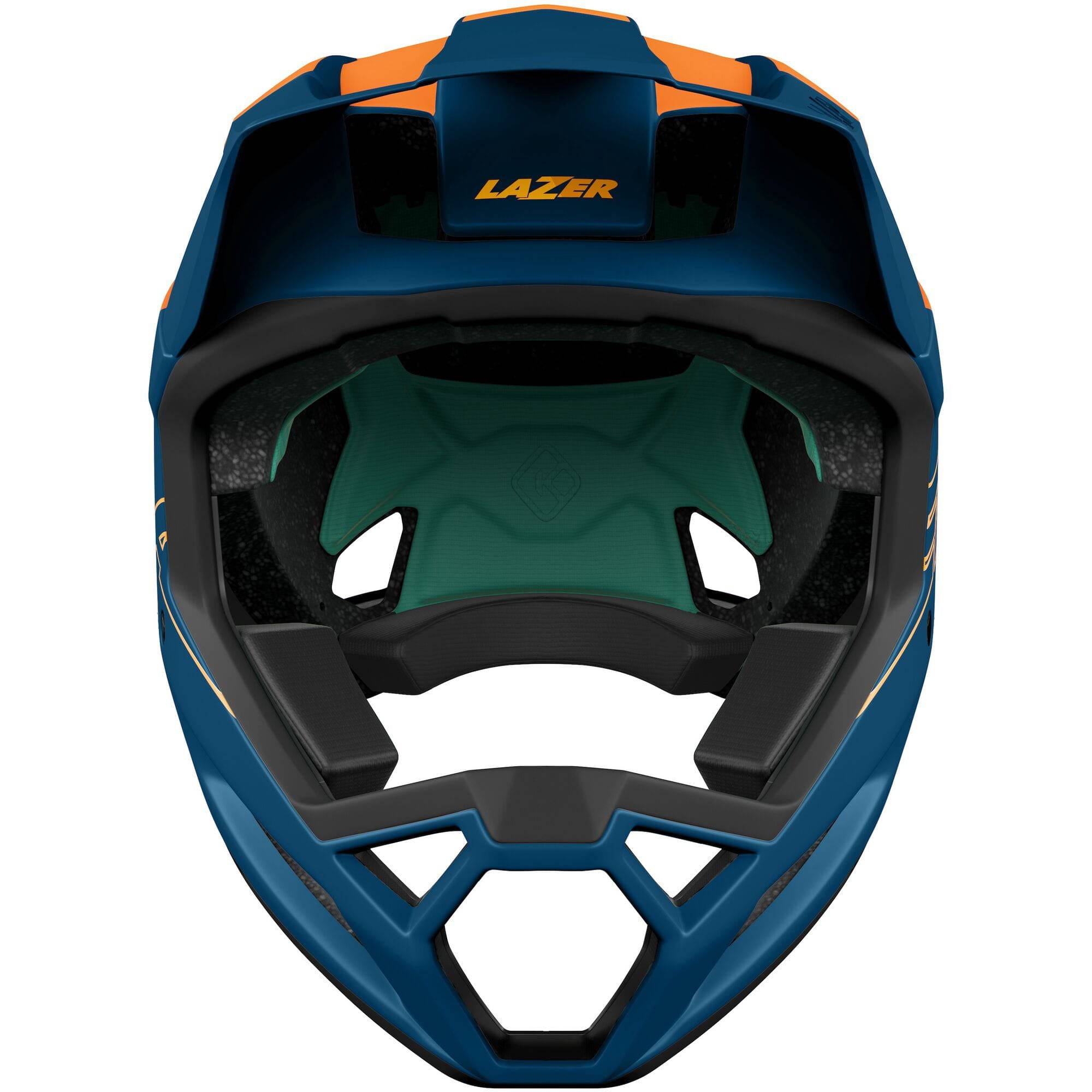 Lazer Cage KinetiCore full face helmet for enduro and downhill racing, featuring durable construction and secure fit.