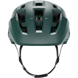 Lazer Coyote KinetiCore mountain bike helmet with TurnSys fit system and magnetic buckle, shown on a rider.