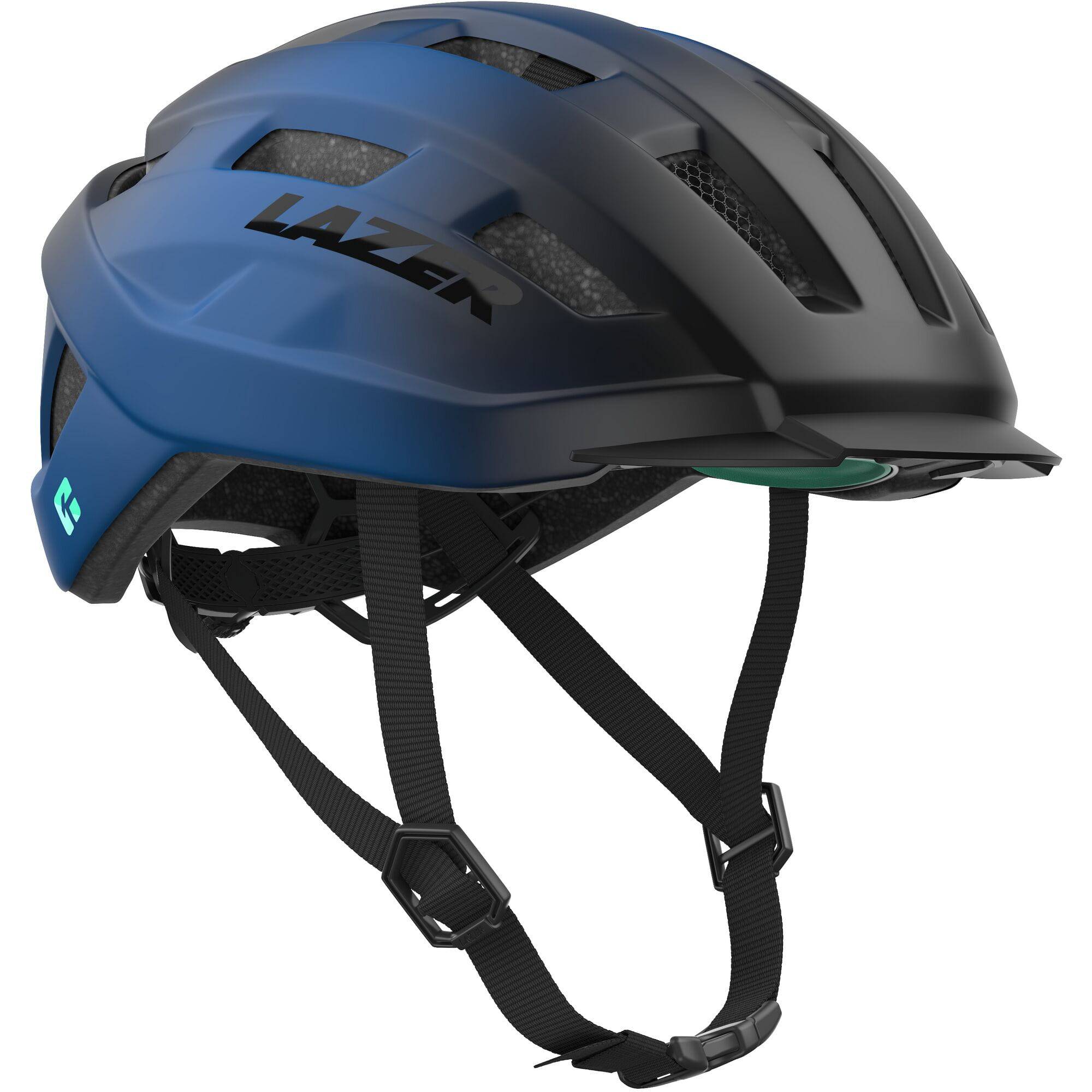 Lazer Codax KinetiCore helmet with adjustable fit, integrated visor, and LED light compatibility, designed for cycling safety.