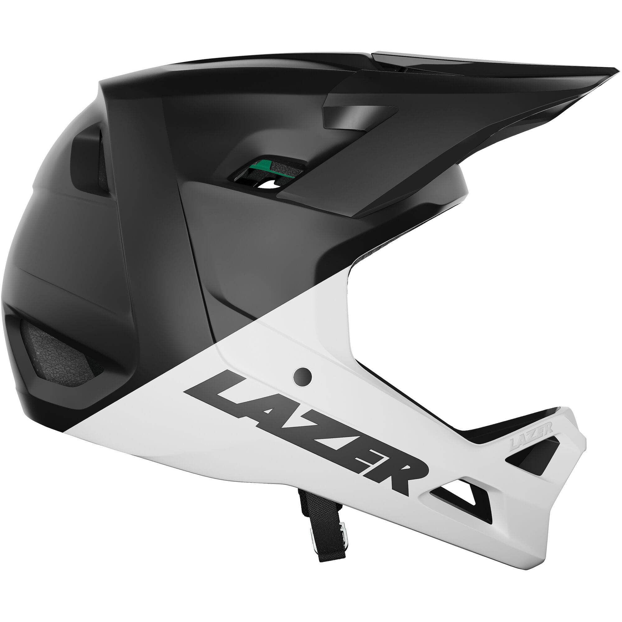 Lazer Chase KinetiCore full face helmet for downhill mountain biking safety, showing the helmet's design and ventilation features.