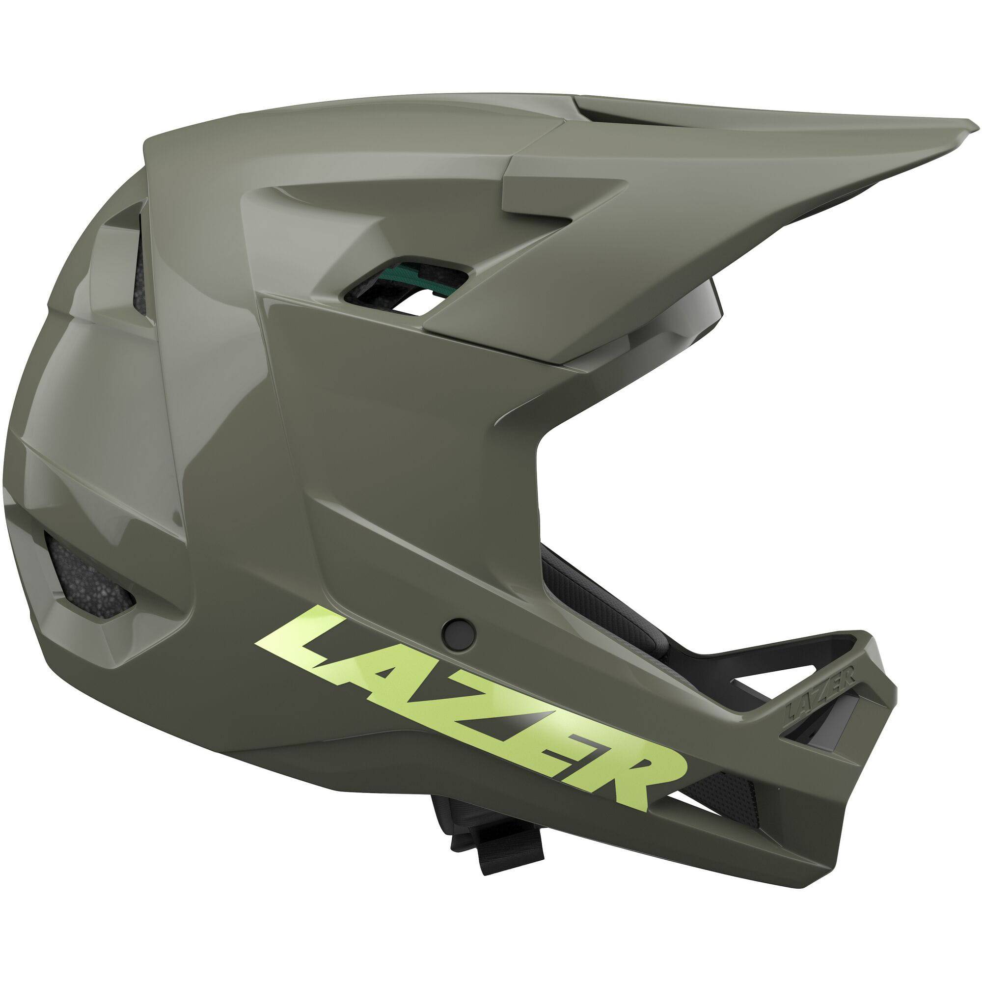 Lazer Chase KinetiCore full face helmet for downhill mountain biking, showing the helmet's protective design and ventilation features.