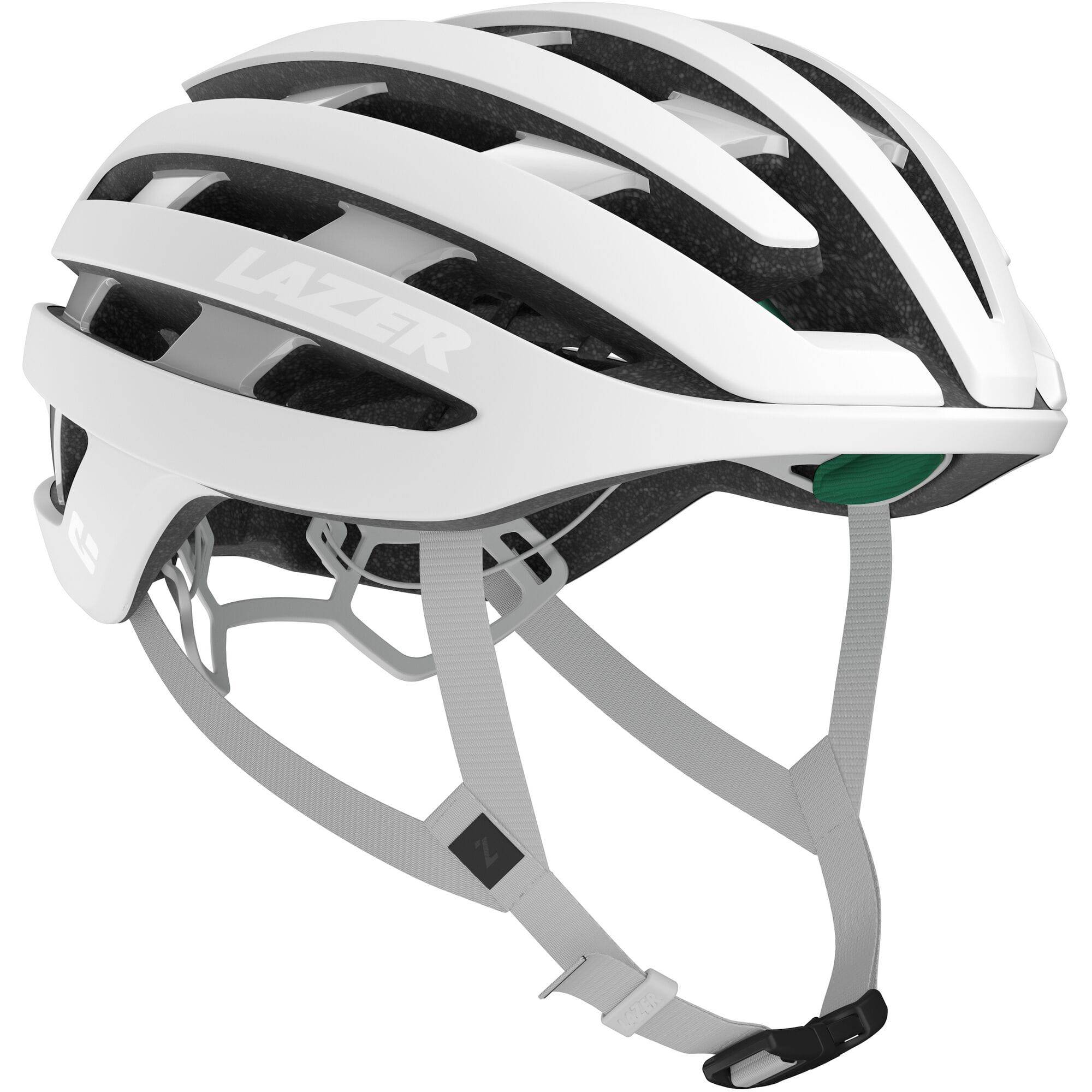 Lazer Z1 KinetiCore cycling helmet with adjustable RollSys fit system and ventilation, shown from the side.