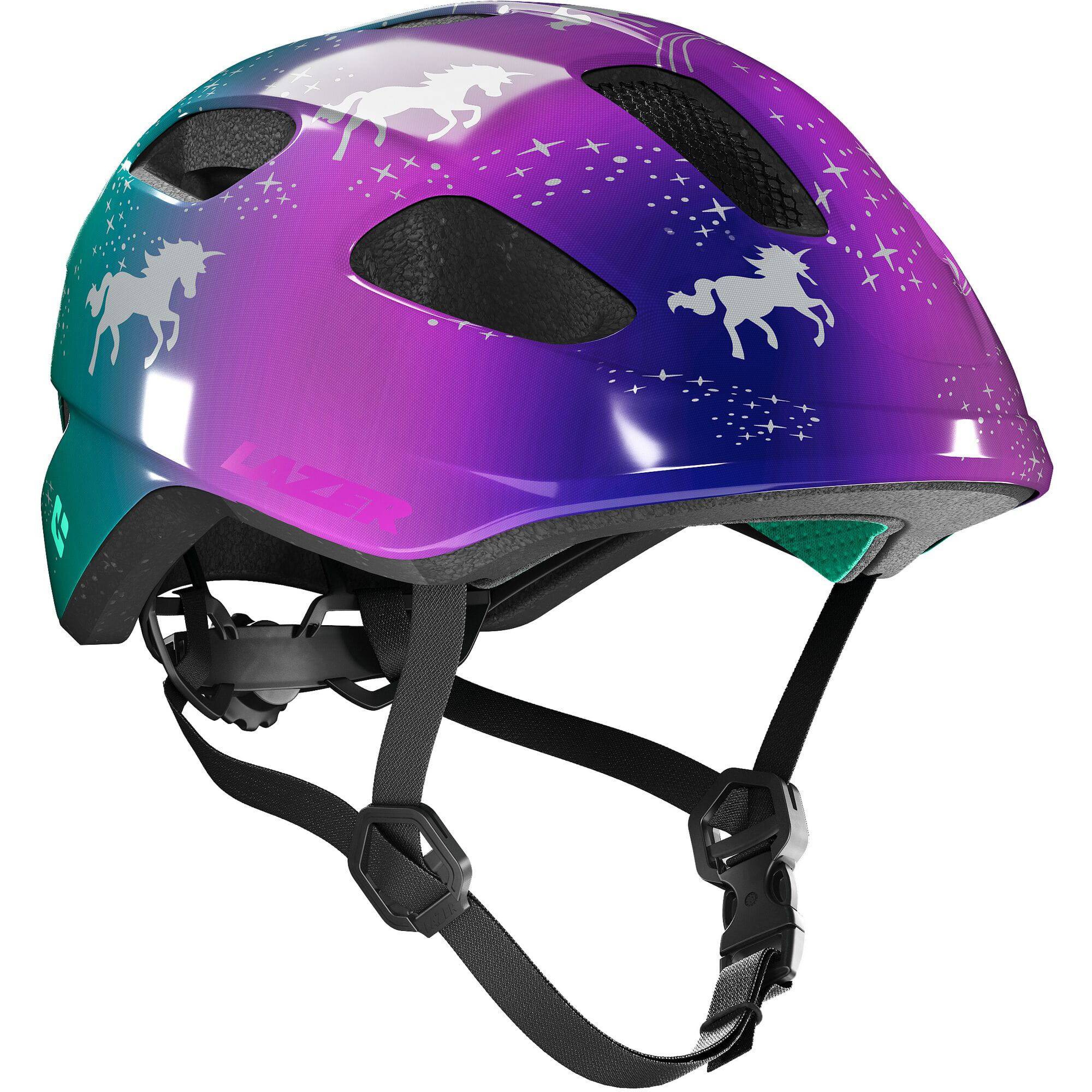 Lazer NutZ 2.0 KinetiCore kids helmet with turnfit system and insect net, featuring sporty design and adjustable fit.