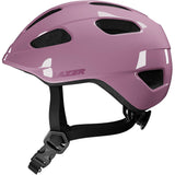 Lazer PNut 2.0 KinetiCore toddler bike helmet with turnfit adjustment and LED compatibility, shown on a child.