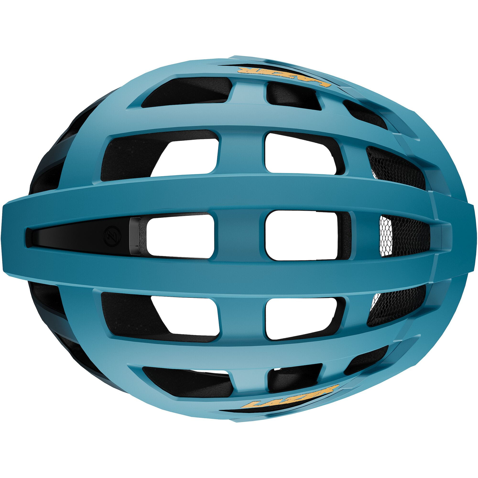 Lazer J2 kids mountain bike helmet with ventilation and TS+ retention system, shown in a natural outdoor setting.