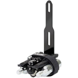 Lezyne Flow Storage Adapter for bike tool storage, fits standard bottle cages, shown in close-up with black finish.