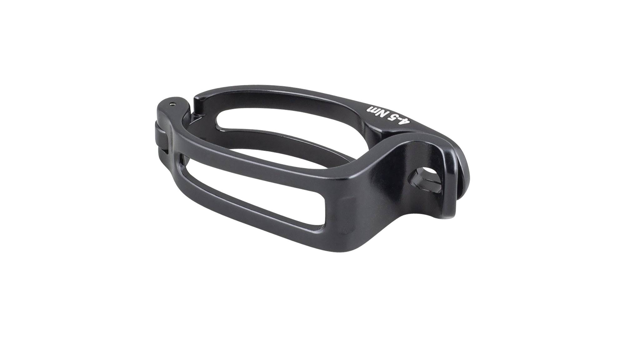 Trek Boone Gen 3 front derailleur band clamp in black, replacement component for Trek bike front derailleur hanger.