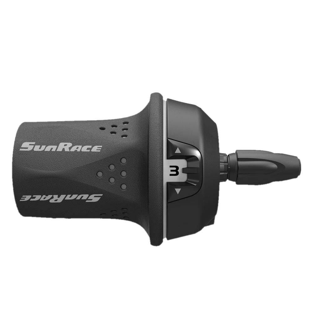SunRace TSM21 LF Twistshift left-hand mountain bike shifter, MTB component with ergonomic grip and gear selector mechanism.