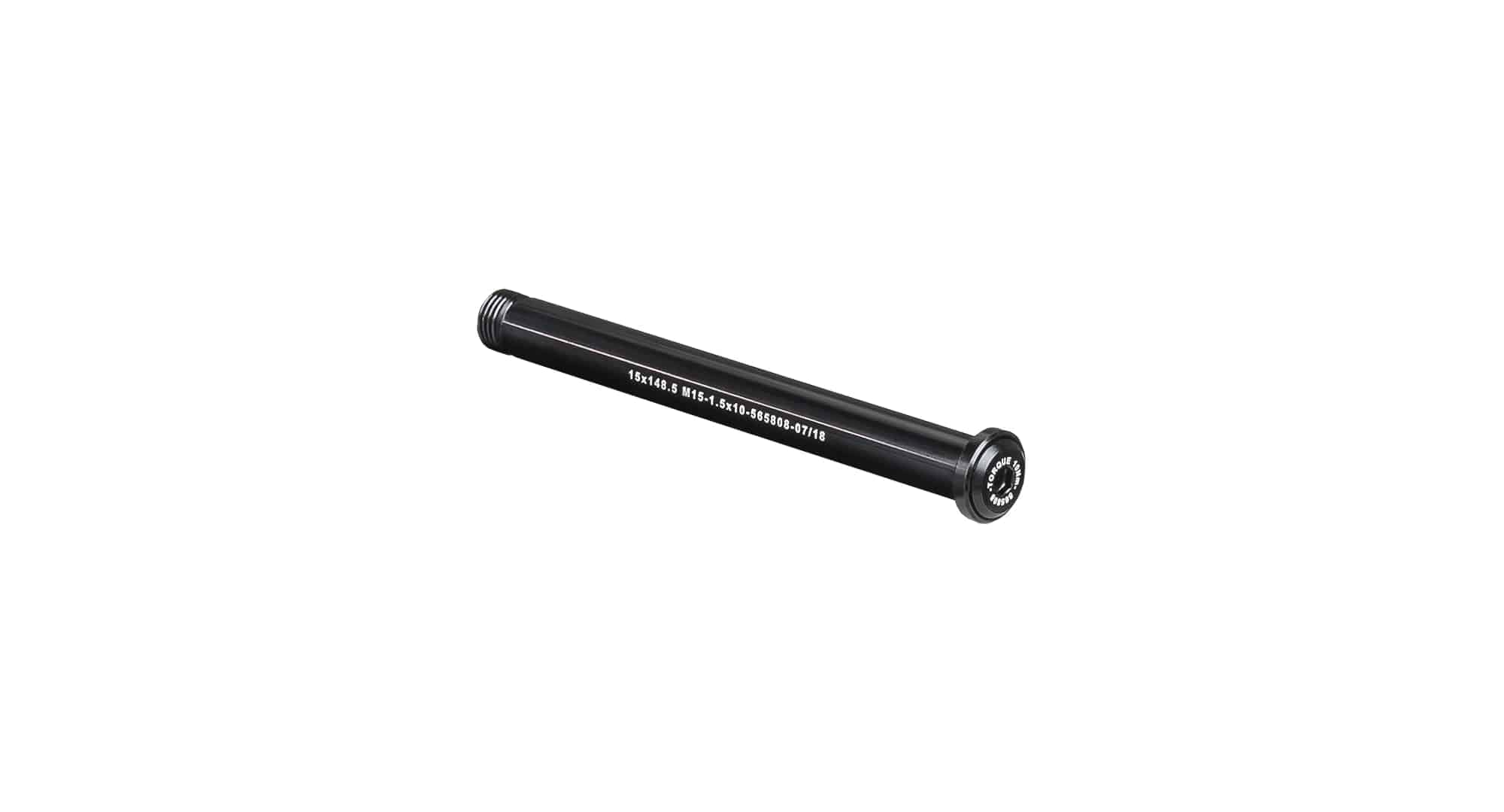 Bontrager front thru-axle switch lever in black for 148mm front wheel component, shown with lever and axle hardware.